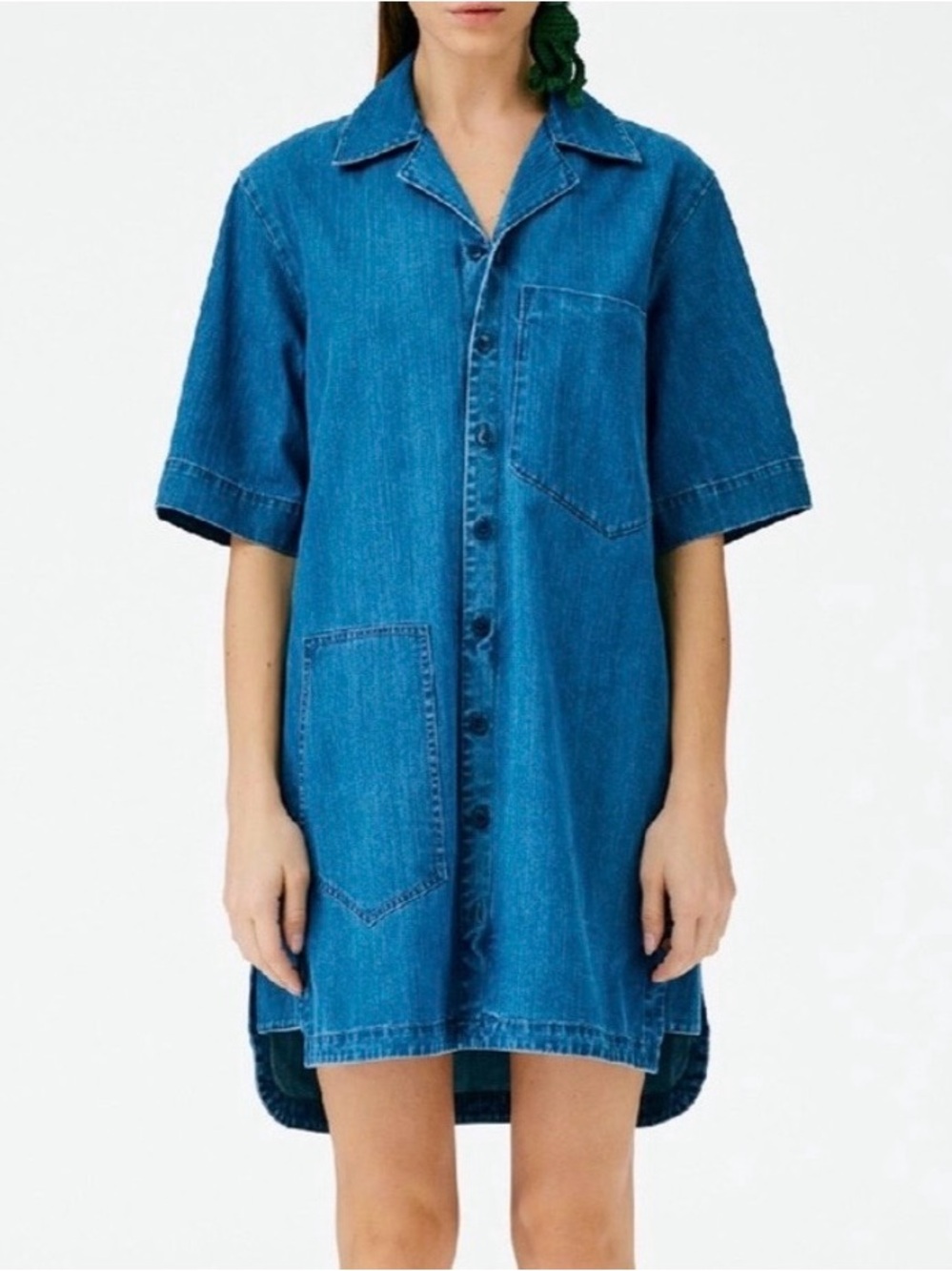 Tibi Summer Denim Camp Dress